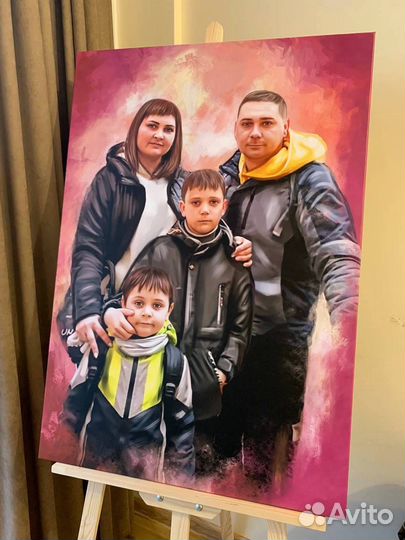 Портрет по фото, портрет на холсте, фотопечать