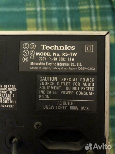 Кассетная дека technics rs-1w