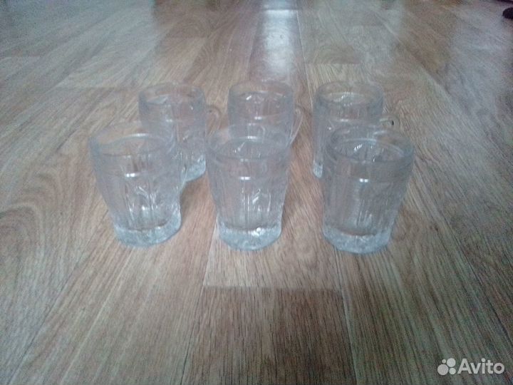 Стаканы хрустальные с ручкой