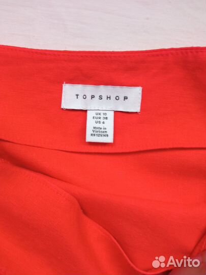 Юбка льняная topshop 44 белая льняная мини-юбка