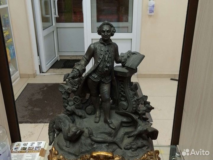 Каминные антикварные часы 19 век Шпиатр