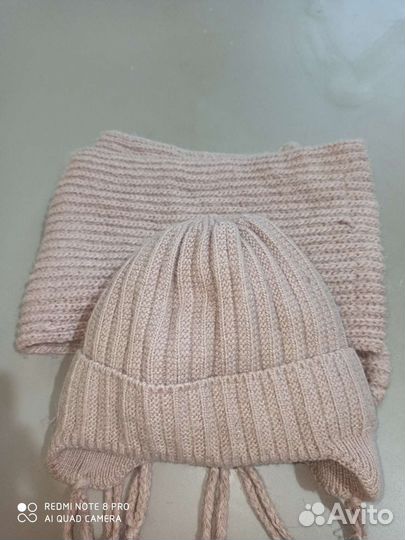 Шапка и шарф для девочки 3-4