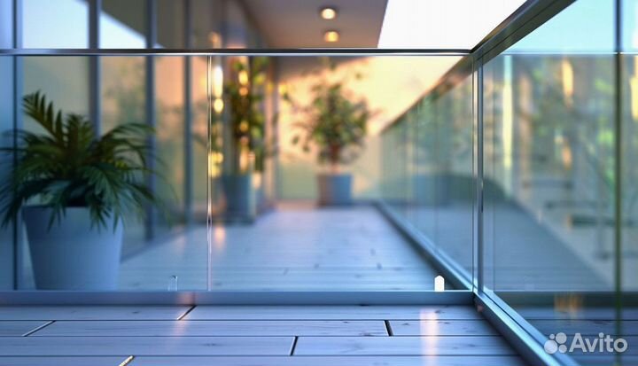 Стеклянное ограждение лестницы на заказ