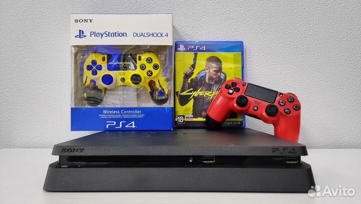 Sony PS4 Slim 2 геймпада и 89 игр