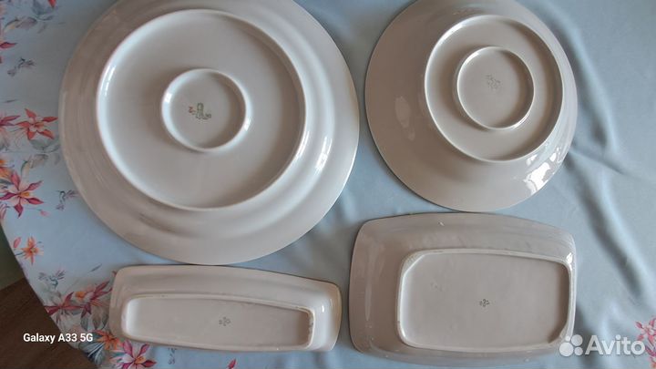 Блюдо большое круглое, овальное, фарфор Дулево