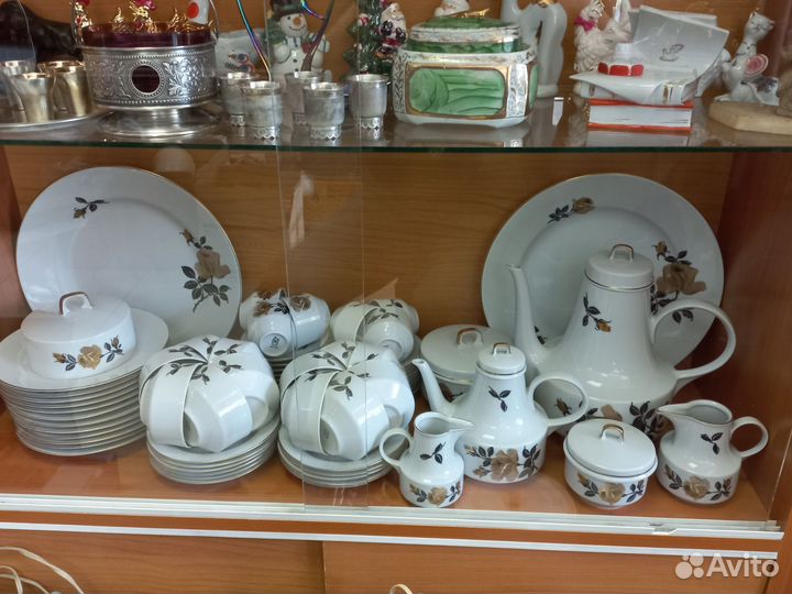 Чайно- кофейный сервиз Золотая роза