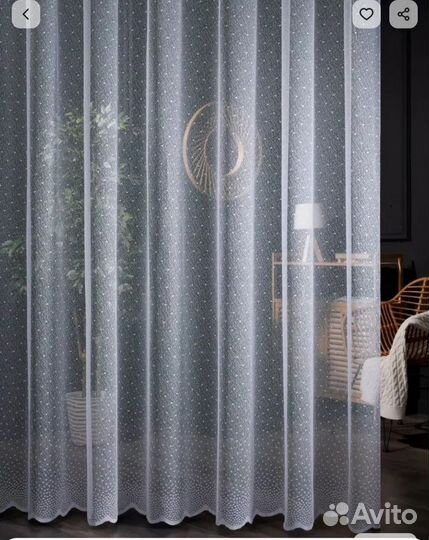 Штора тюль на ленте