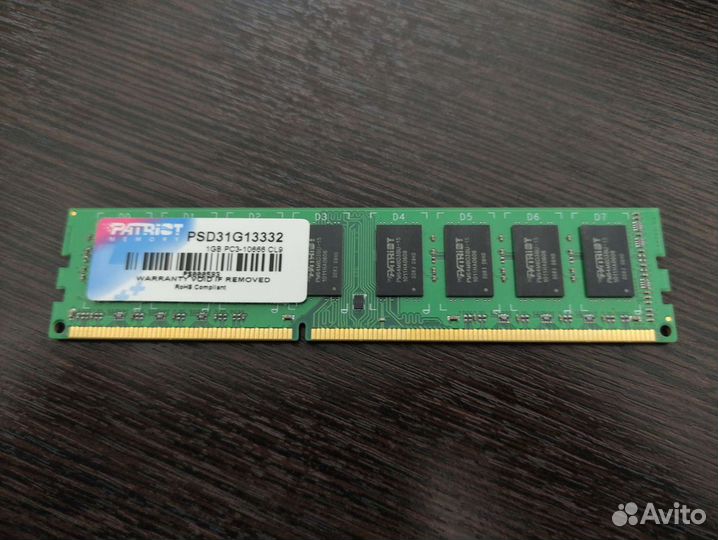 Patriot memory psd31g13332 1GB PC3-10666 CL9