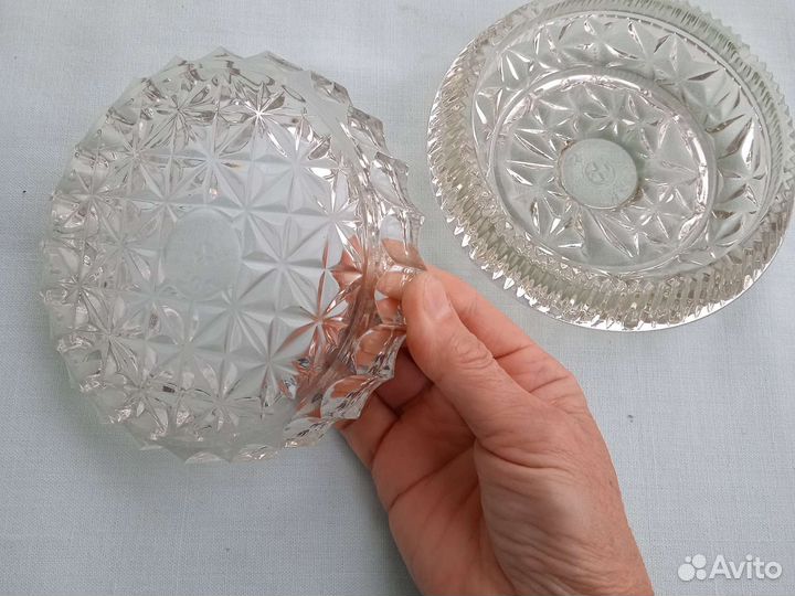 Пепельница стекло старинная настольная СССР