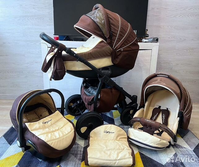 Коляска Tutis Zippy New 3 в 1 кожа (доставка)