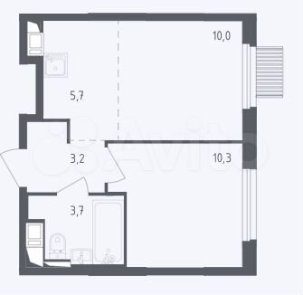 2-к. квартира, 32,9 м², 9/17 эт.