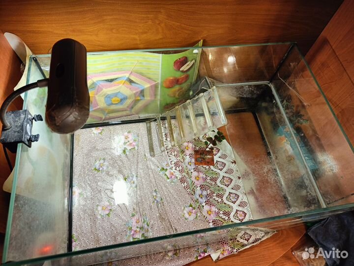 Террариум для черепахи 40*60*30 большой с мостом