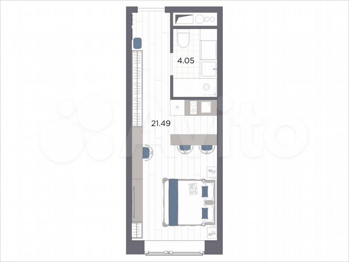 Апартаменты-студия, 24,2 м², 13/14 эт.