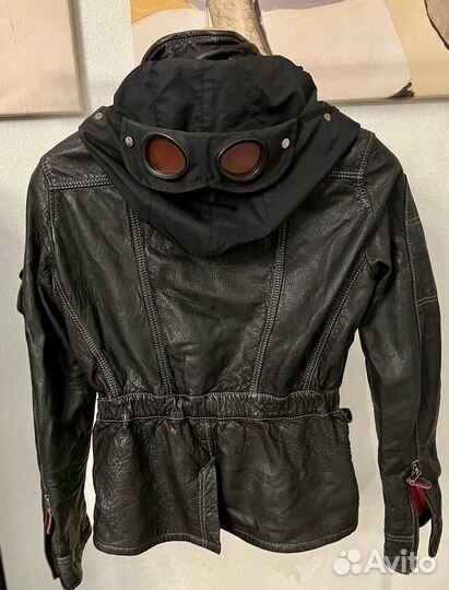 Balenciaga кожаная косуха куртка с капюшоном