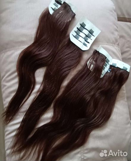 Волосы натуральные на заколках 60-62 см