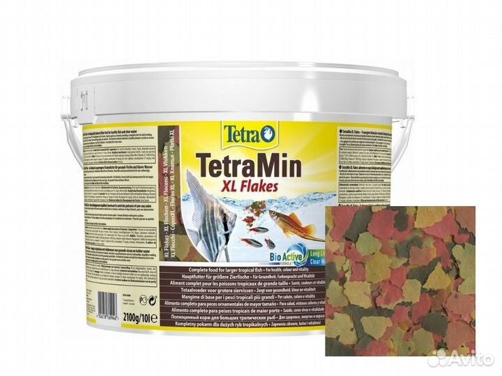 Корм для рыбок Tetra TetraMin XL flakes ведро 10л
