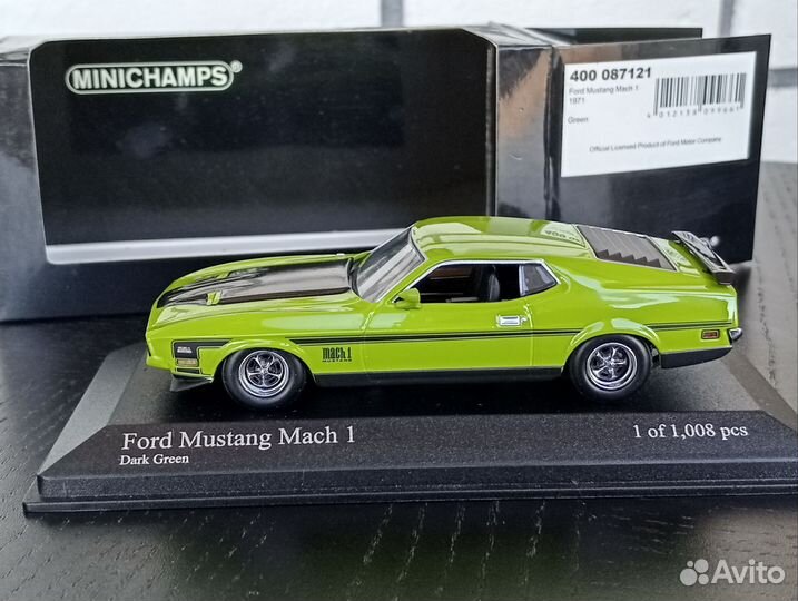 Ford mustang mach 1 1971 green 1:43 minichamps