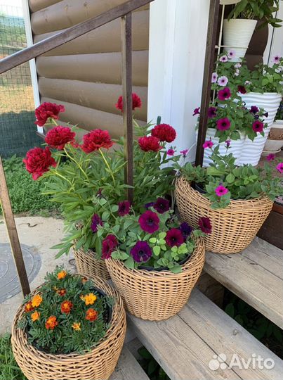 Кашпо корзины из искусственного ротанга