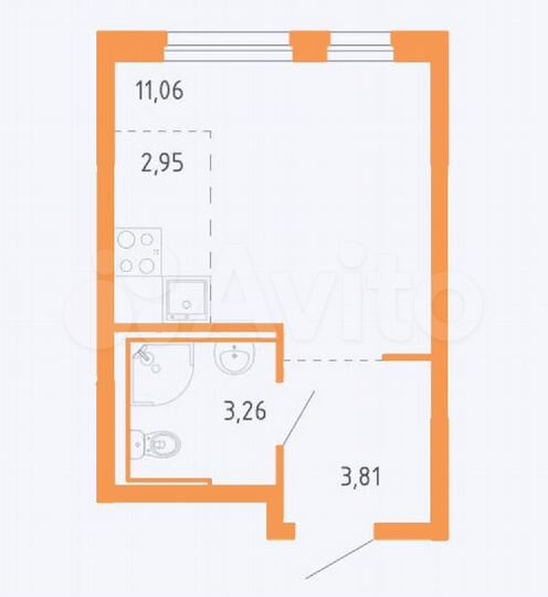 Квартира-студия, 21,1 м², 16/17 эт.