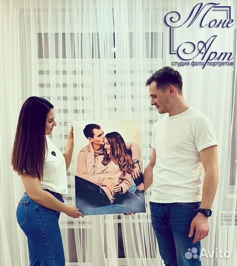 Портрет по фото на холсте