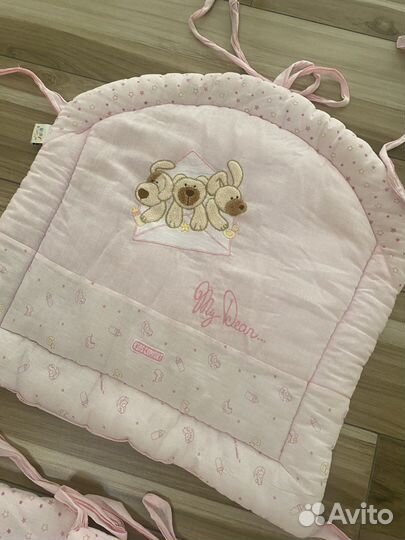 Комплект бортики,постельное белье,балдахин