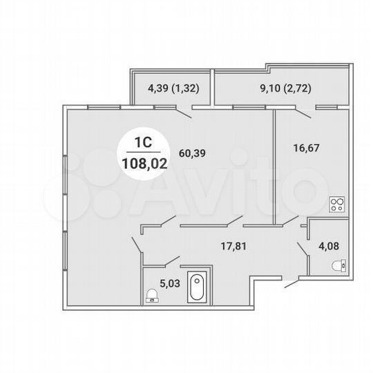 4-к. квартира, 108 м², 18/19 эт.
