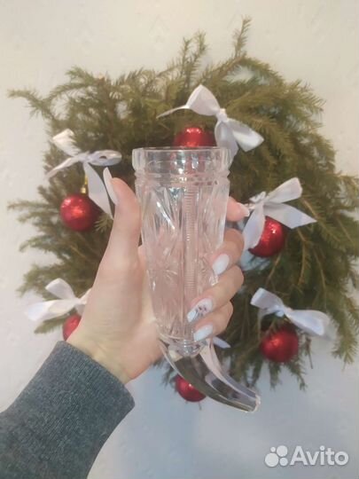 Хрустальный рог изобилия для вина (рог для питья)