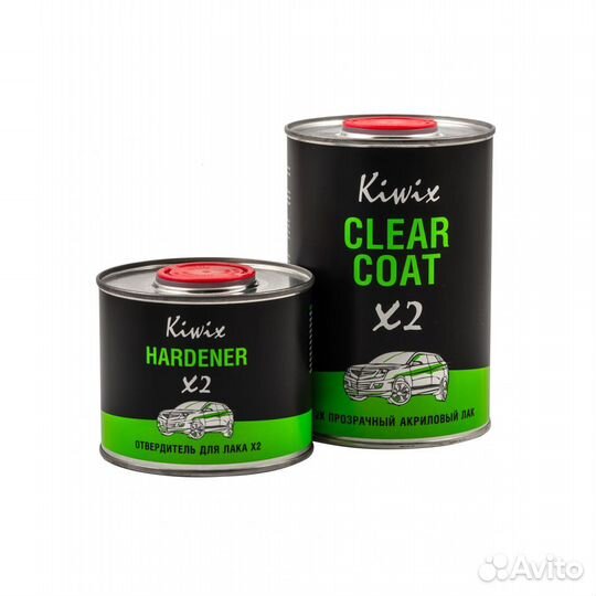 Kiwix 2К Прозрачный акриловый лак X2 1 л + 0.5 л о