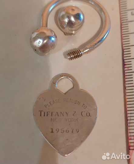 Брелок -кольцо Tiffany & Co.винтаж серебро 925
