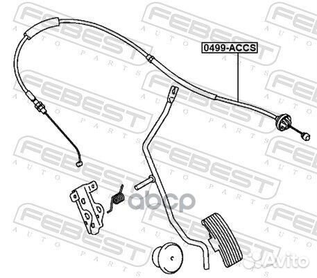 Трос привода дроссельной заслонки 0499accs Febest