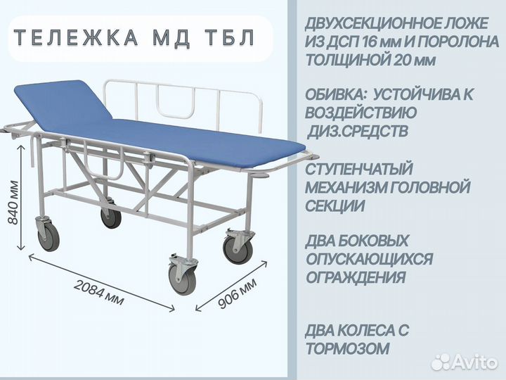 Тележки медицинские д/перевозки больных в Смоленск