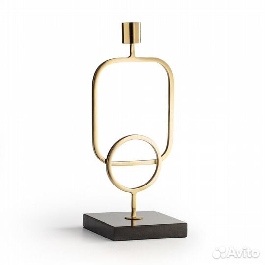 Подсвечник из мрамора и латуни, В.8 см, fitia