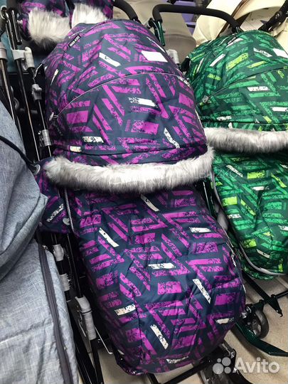 Санки коляска Ника 7/8SK фиолетовый