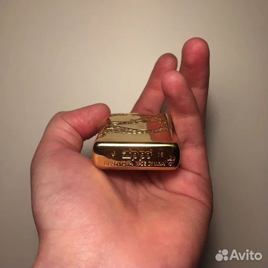 Зажигалка бензиновая zippo позолоченная