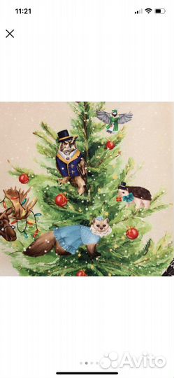 Новогодняя скатерть 150*110, хлопок