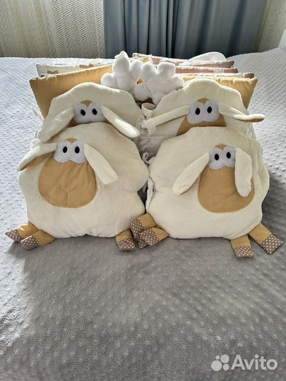 Бортики в кроватку, балдахин