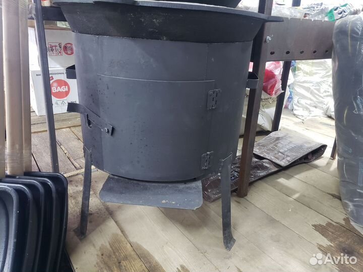 Печь под казан с трубой и без турбой