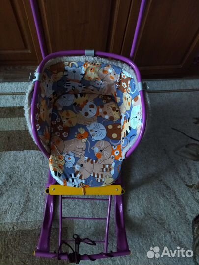 Детские санки с 2 колесиками