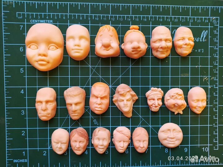 Лица для ватной игрушки / ручки / миниатюры