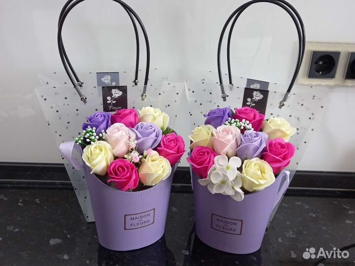 Букет из мыльных роз
