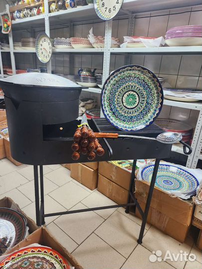 Мангал с казаном на 12л+ Ляган+Шумовка+Специи