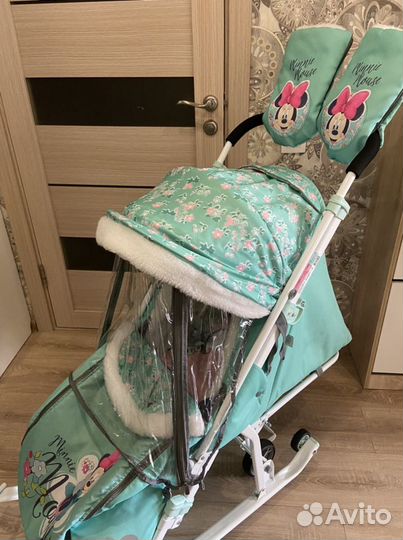 Санки коляска Nika Disney Baby с Минни Маус