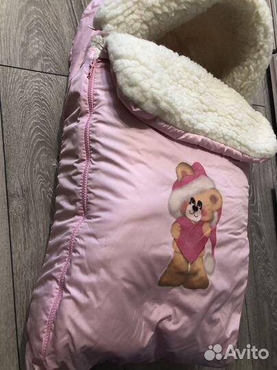 Зимний конверт в коляску на овчине