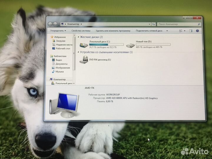 A10-6800K, AMD HD 8670D 2G, Озу 8GB, SSD60, HDD500