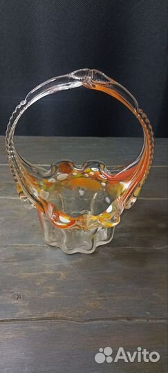 Конфетница цветное стекло СССР