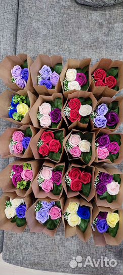 Букеты из мыльных роз