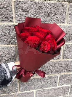 Букет из 11 красных роз 40 см