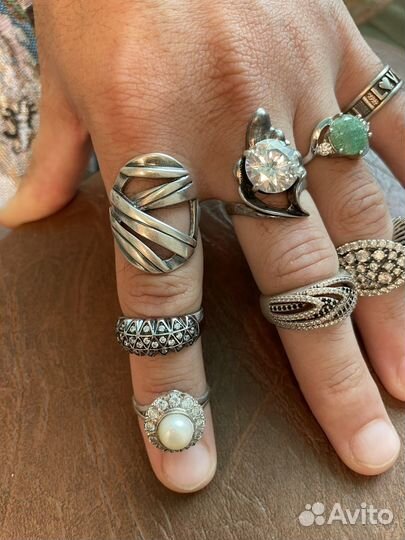Крупные серебряные кольца