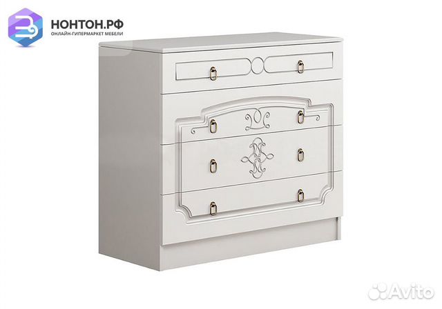 Комод Каролина белый глянец / белый