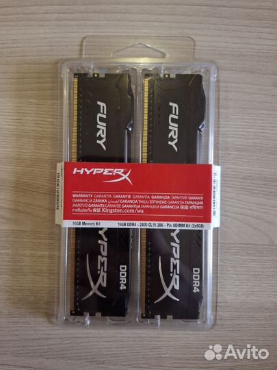 Оперативная память HyperX Fury 8 гб x 2 шт